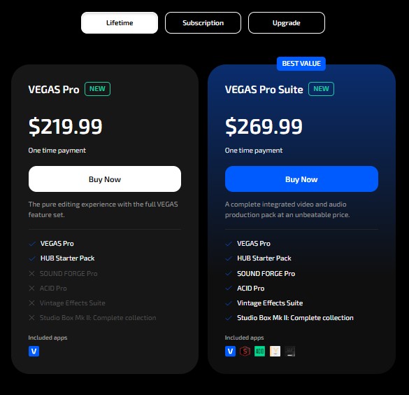 Vegas pro 23　買い切り版価格