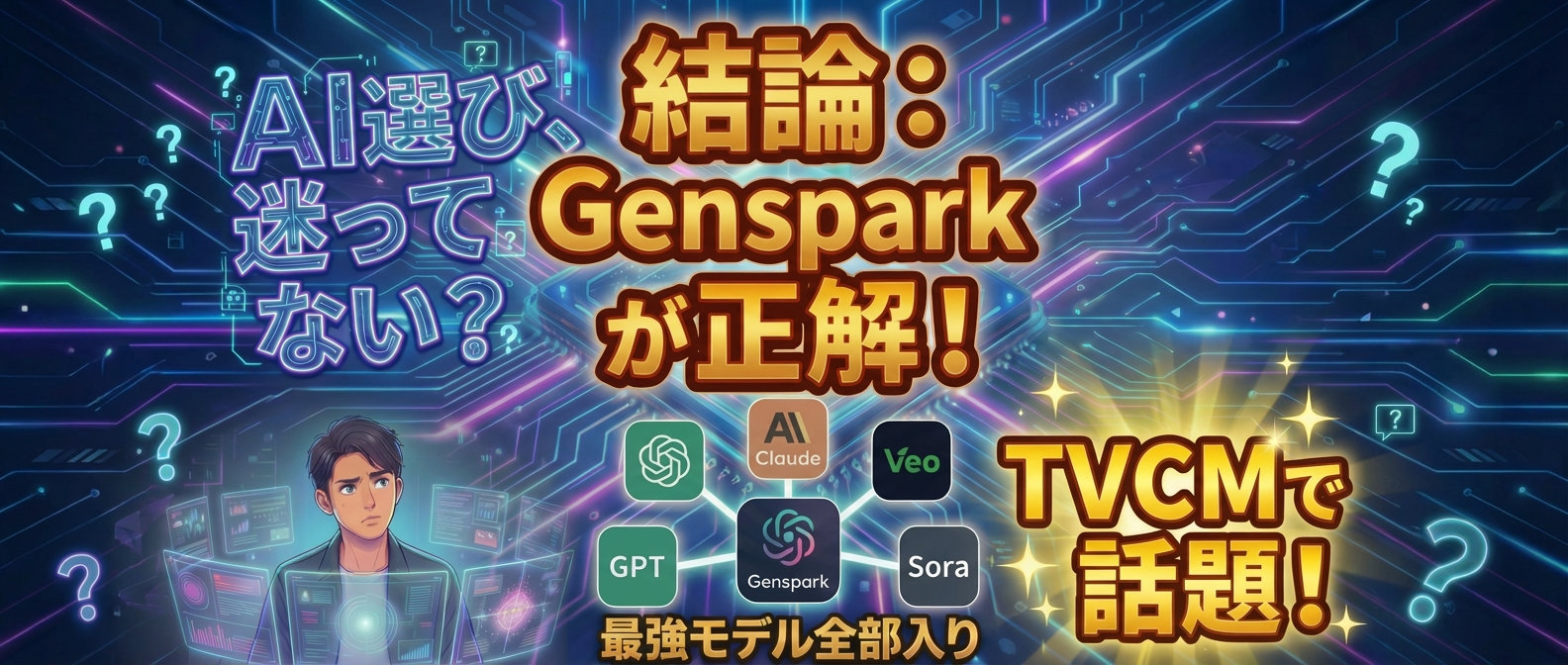 Genspark｜TVCMで話題！AI初心者必見！Gensparkで複数AI使い放題｜月額3500円で10種類以上のAIモデルを活用